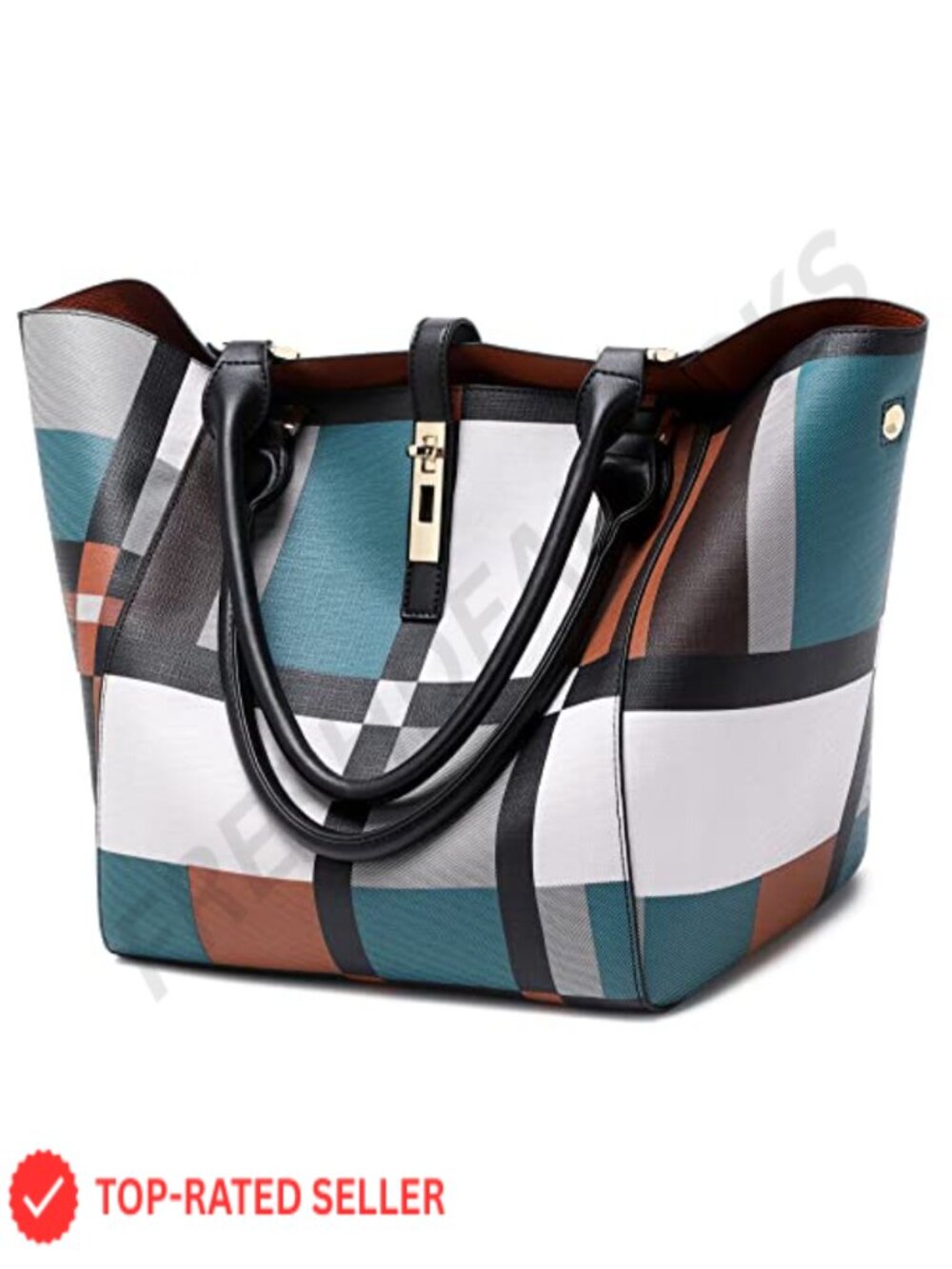 Large Work Tote Bag for Women Big Bucket Purses Designer Handbags PU Leather